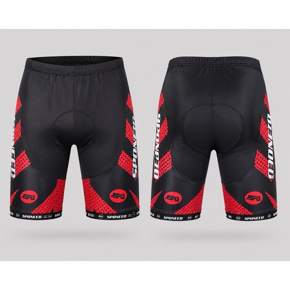 VGC SPONEED 9” Padded Spandex Cycling Bike Shorts BLACK RED WHITE XXL